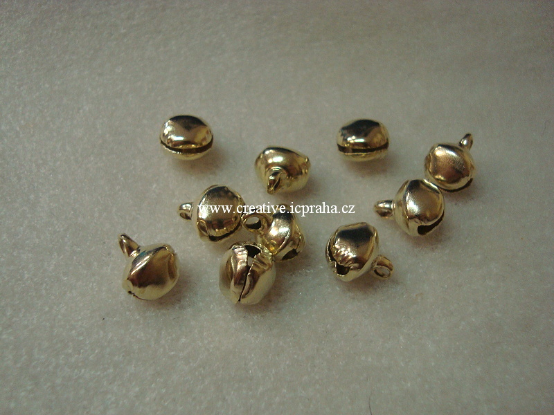kov - rolničky zlaté 10mm  bal.10ks